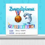 Zwemdiploma A tegeltje cadeau