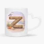 Mok met letter Z | strand thema | standaard oor