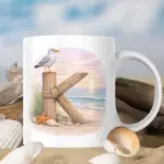 Mok met letter K | strand thema | standaard oor