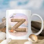 Mok met letter Z | strand thema | standaard oor
