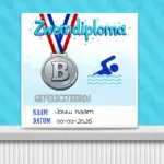 Zwemdiploma B tegeltje cadeau
