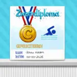 Zwemdiploma C tegeltje cadeau