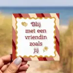 Tekst tegeltje “Blij met een vriendin zoals jij”