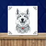 Zwitserse Witte Herdershond Zeeuws honden tegeltje