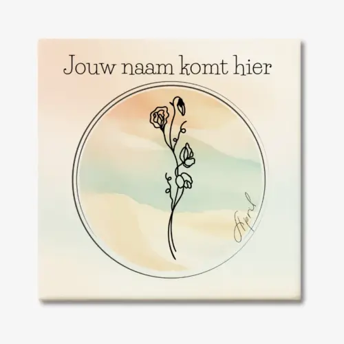Tegeltje met de geboortebloem van april Lathyrus