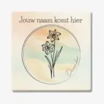 Tegeltje met de geboortebloem van december Witte narcis