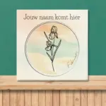 Geboortebloem tegeltje februari Iris