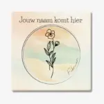 Geboortebloem tegeltje februari Viooltje