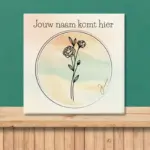 Geboortebloem tegeltje juni Roos