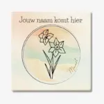 Geboortebloem tegeltje maart Gele narcis