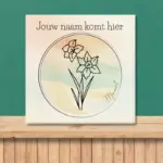 Geboortebloem tegeltje maart Gele narcis