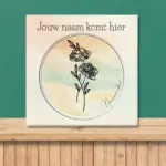 Geboortebloem tegeltje november Pioenroos