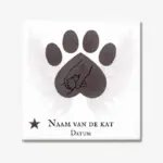 Gedenktegeltje met naam en datum – kat