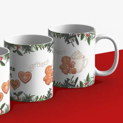 Kerstmok met de tekst hot chocolate warm heart