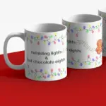 Kerstmok twinkling lights hot chocolate nights