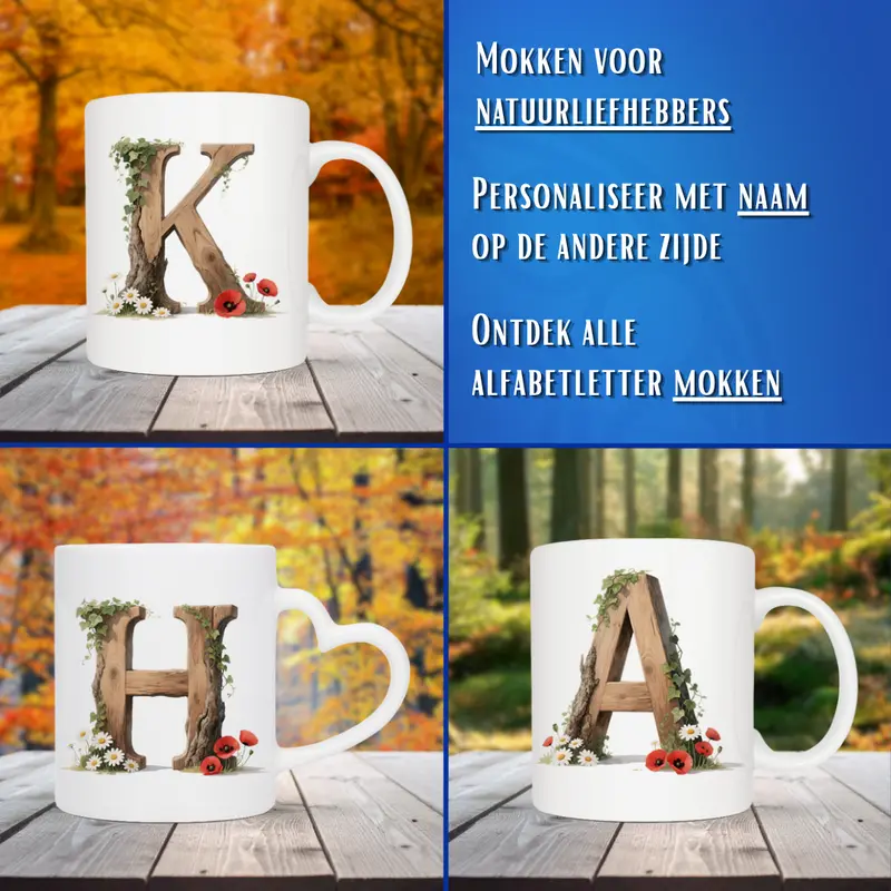Lettermokken bos-thema