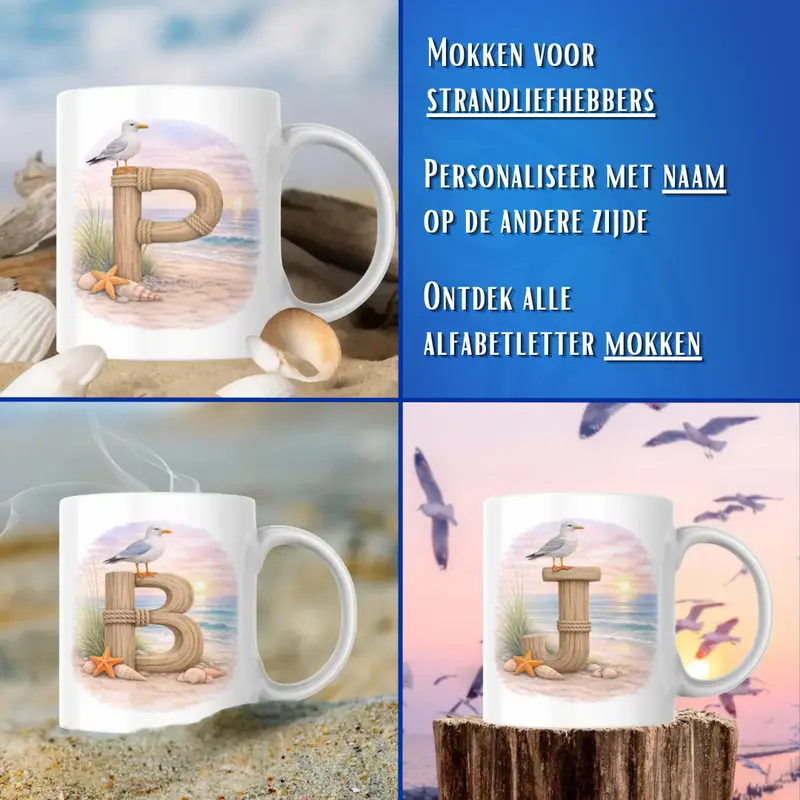 Lettermokken strand-thema