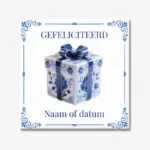 Tegeltje Gefeliciteerd met Delfts blauw cadeau