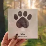 Gedenktegeltje met naam en datum – hond