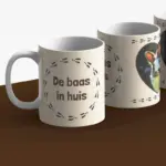 Mok met foto en tekst van konijn