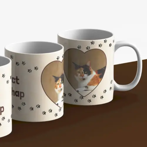 Mok met foto en tekst van kat